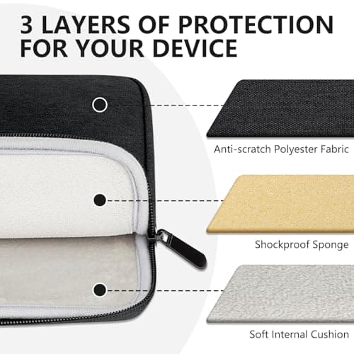 HEDUGO Laptop Sleeve Case with Accessory Pocket Padded Computer Carrying Pouch 15 to 16 inches Compatible with MacBook Air/Pro Protective Laptop Cover for 15”-16” Chromebook/Notebook/Tablet, Black. — view 4