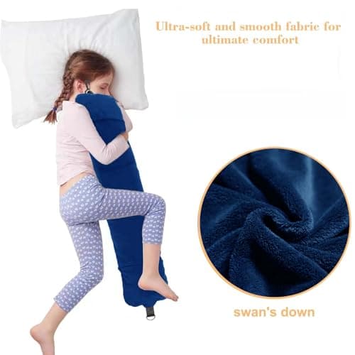 Stuffable Neck Pillow for Travel, 80 * 18.5cm Stuffable Travel Pillow with Adjustable Straps, Travel Pillow Stuffable with Clothes, Neck Pillow Stuffable for Extra Luggage Travel Essentials(Blue) — view 5