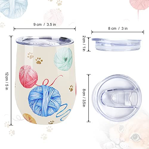 NymphFable 12oz Cat Cup Travel Mug Insulated Wine Tumbler with Straw and Lid Coffee Mug Gifts for Women Double Wall — view 3