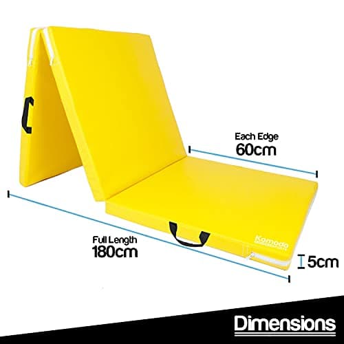 Komodo Tri Folding Yoga Mat 6ft Padded Pilates Floor (Yellow) — view 4