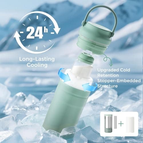 Momcozy Portable Breast Milk Cooler for Travel, Leak Proof Small Freezer — view 2
