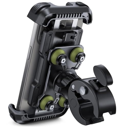 Lamicall Motorbike Phone Holder, [Dual Anti-Shock] Bike Phone Holder Green