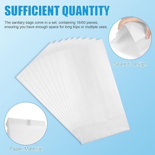 AOGOE Disposable Sick Bags, 18 Pack Disposable Travel Vomit Bags, Sealable Paper Vomit Bag, Leak Resistant Vomit Bags, Portable Sick Bag for Car Travel, Boat or Plane, Sick Bags for Kids Pregnancy — view 3