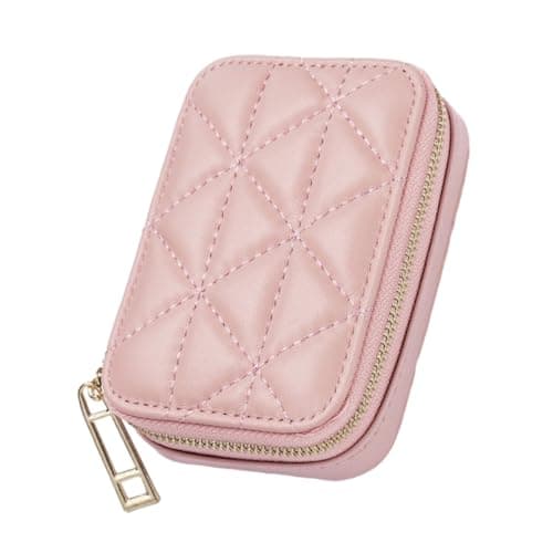 VICASKY Portable Cosmetic Bag for Women Simple Design Drawstring Closure for Travel Makeup Lipstick Bag and Small Items Storage Made of Genuine Leather Lightweight