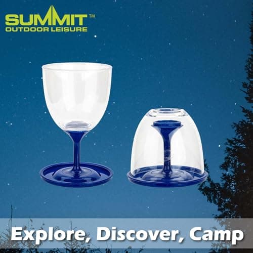 VFM e-Store - Collapsible Wine Glasses Pack Away - Camping, Travel Holiday Accessories for Summer - 9cm X 16cm- 10Oz / 285Ml Blue X 1 Pack Of 2 — view 3