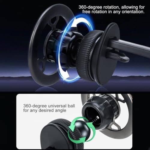 Car Phone Vent Holder - Magnetic Vacuum Stand | Zinc Alloy Mount — view 6