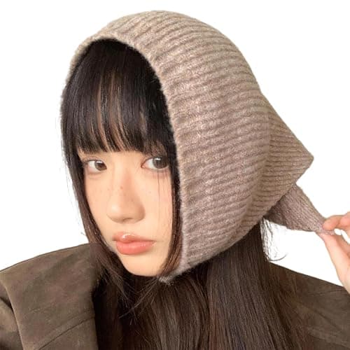 Unisex Knit Triangle Scarf Thicken Soft Wool Headband Neck Warmer for Outdoor Travel Winter Fashion Accessory Unisex Thicken Scarf for Hiking Camping Trip