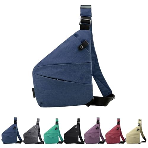 Anti Theft Crossbody Bag for Women Personal Flex Travel Bag Anti-Theft Cross Body Bag Sling Chest Bag for Men (Blue)