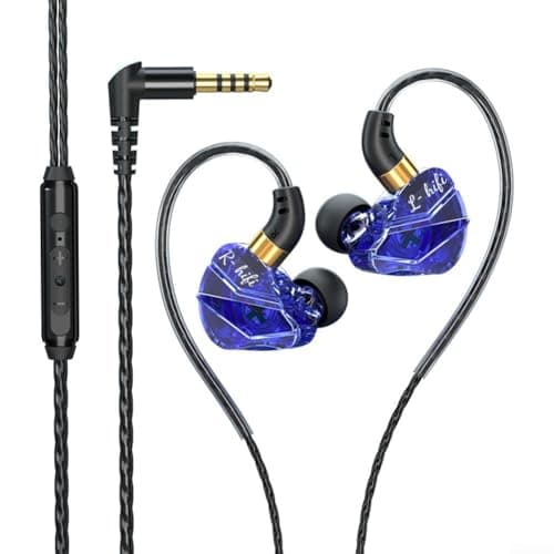 EffiFish Wired In-Ear Headphones with Mic Bass Boosted(Black)