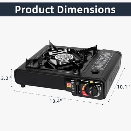 Portable Gas Cooker Stove with Carry Case, Lightweight, Compact Outdoor Camping Stove, Premium Burner, Automatic Ignition (1) — view 2