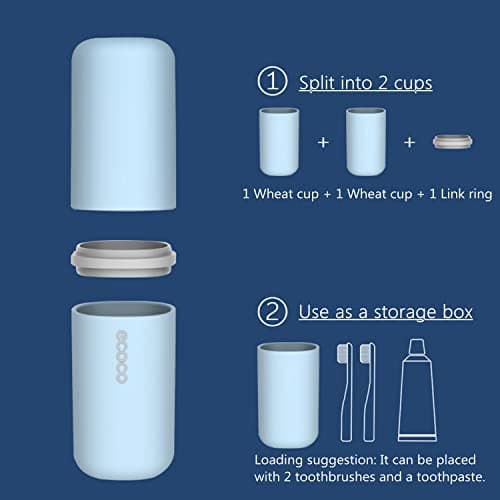 Meiyijia Travel Toothbrush Holder, Toothpaste Holder, Portable, Dustproof, Antibacterial, Toothbrush Case for Travel, Family, Camping, School — view 4
