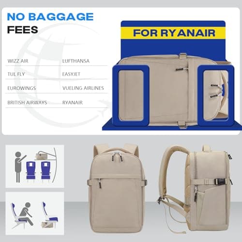Xkdoai for Ryanair Cabin Bags 40x30x20, Travel Backpack, Cabin Luggage — view 2
