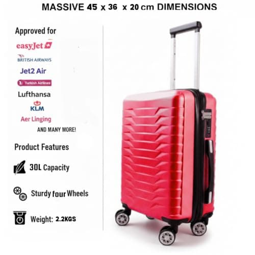 Underseat Cabin Case, Burgundy, 45 x 36 x 20cm — view 3