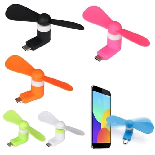 USB-C Portable Small Fan, Silicone Blades and Quiet High-Speed Motor Fan for Mobile Phones and Type-C Devices for Travel Outdoor Activities Use(Green) — view 4
