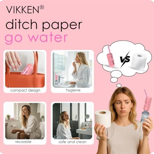 VIKKEN® 250ml iGo X Portable Travel Bidet USB-Type C Electric Rechargeable Mobile Handheld Water Sprayer Personal Hygiene Self Care for Women & Men, Pink — view 4