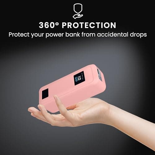 kwmobile Case Compatible with Anker Prime Power Bank 20000mAh 220W - Portable Powerbank Cover - External Battery Charger Bag, Shockproof - Dusty Pink — view 4