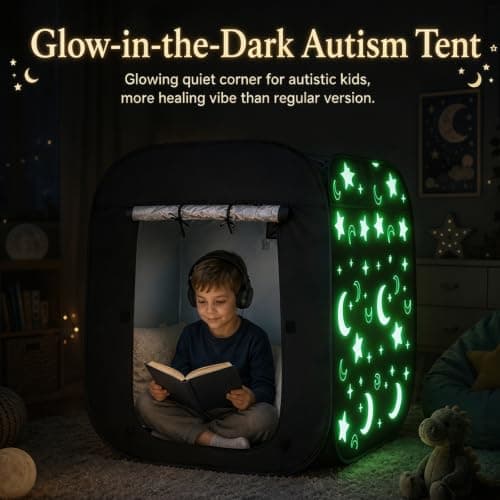 Normodic Sensory Tent, Blackout Sensory Tent for Kids, Pop Up Black Out Den for Autism, Calm Down Corner for Autistic Children Anxiety Relief with Travel Bag, Play and Relax Corner (Square) — view 2