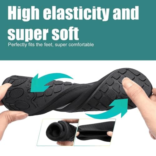 Steppli Water Shoes Beach Swim Pool Surf Aqua Quick-Dry Weitsuit Non Slip Lightweight Shoes for Men Women Black EU 48=UK 13.5 — view 4