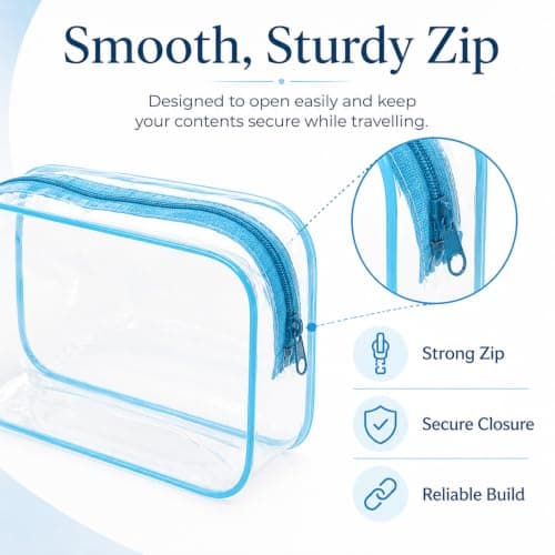 3PCS Clear Toiletry Bags, Waterproof Travel Makeup Organiser, Navy — view 4