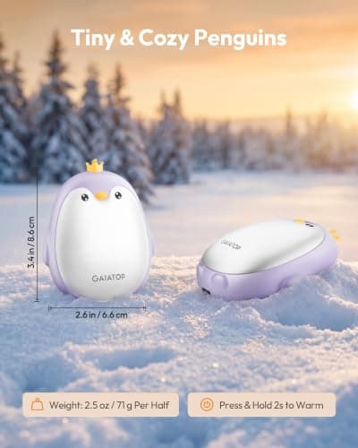 Gaiatop Magnetic Hand Warmers Rechargeable 2 Pack, Cute Penguin Design — view 2