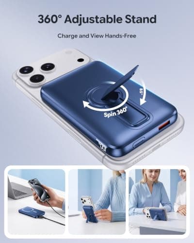 For MagSafe Power Bank, 12000mAh Portable Charger 22.5W, Dark Blue — view 6