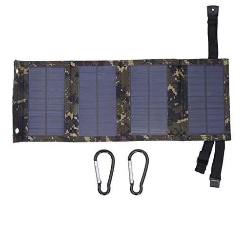 FTVOGUE Solar Panel Charger Monocrystalline Foldable Solar Charger 10W Dual USB 5V 2A 23 to 24 Percent Conversion for Hiking Camping Backpacking Travel (Camo Print) — view 6