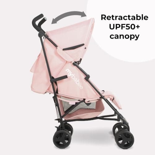 My Babiie MB01 Stroller - from Birth to 4 Years (22kg), Lightweight & Compact Umbrella Fold, Travel Buggy for Toddlers - Pink Leopard — view 6