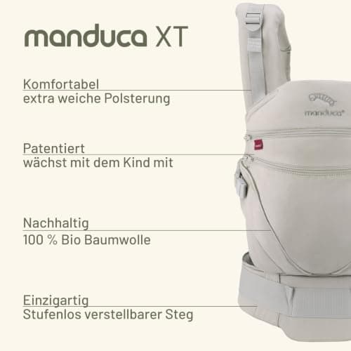 Manduca XT Happy Blush Organic Cotton Ergonomic Baby Carrier, Multi-Position Fanny Pack Backpack (Front, Hip, Back), Adjustable for Newborns and Toddlers (3.5-20 kg), Without Inserts, XT Cotton — view 3