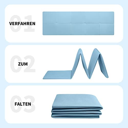 Good Nite Yoga Mats TPE Folding Yoga Mat Non-Slip Portable Gymnastics Pilates Travel 183 x 61 x 0.6 cm Blue — view 3