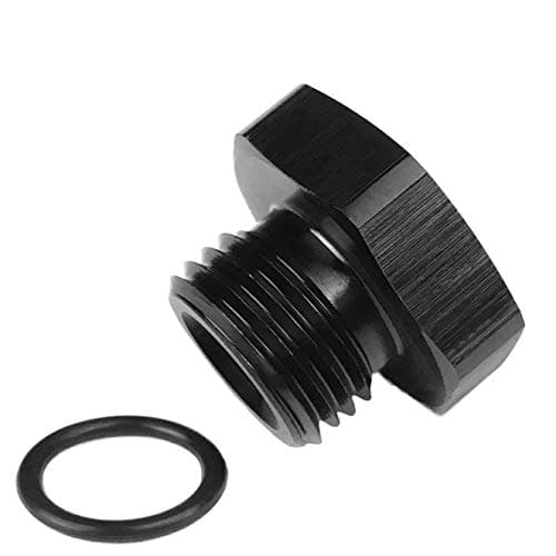 AN 10 O Ring Boss Port Plug 10AN Male Seal Nut Block Off Cap Aluminum Fuel Fitting Adapter Hex Plugs with AN10 ORB Black — view 3