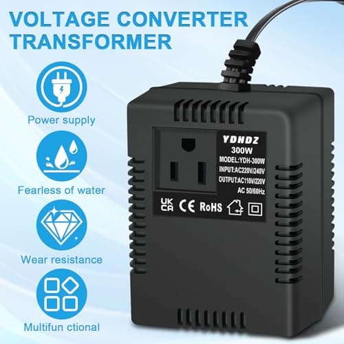 300W Step-Down Power Supply voltage converter 220V/240V to 110V/120V(UK Plug), Smart and Efficient Temperature-Protected Adapter, Suitable for WiFi, POS Machines and Power Bank — view 6