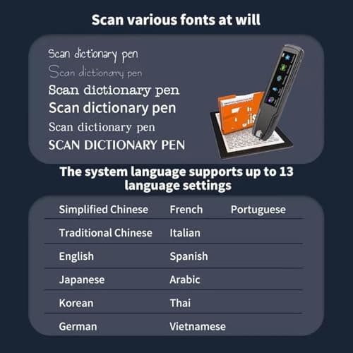 Cocoarm Translator Pencil with Text Recognition Scanner, Sustainable Portable Translator Device for Education Travel, 57 Languages Online Offline Scan Translation, 1050mAh Rechargeable (Grey) — view 5