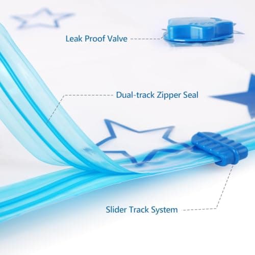 UOUNE Vacuum Storage Bags, 6-Pack (2 Jumbo, 2 Large, 2 Medium) Reusable Space Saver Bags Vacuum Compression Zipper Storage Bags with Airtight Valve and Hand Pump,Work with Vacuum Cleaner — view 3