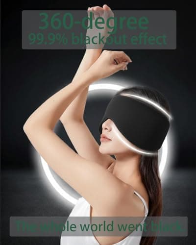 100% Blackout Eye Mask for Sleeping - Sleep Mask with Warm and Cool Dual Sensing - Ultra Soft Sleep Masks - Gifts for Women and Men — view 5