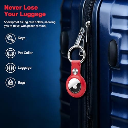 Citymore for AirTag Holder 2-Pack,PU Leather Airtag Keyring,Anti-Lost,Scratch-Resistant Airtags Case for Apple AirTags –for Keys,Pets,Backpack,Luggage — view 6