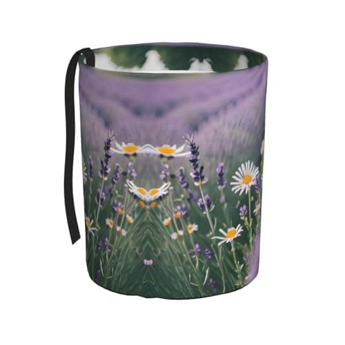 MDATT Lavender And Daisies Car Trash Can Leak-Proof Organizer For Long Road Trips And Family Vacations