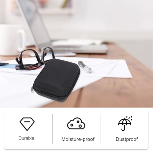Ipetboom Back to School Hard Drive Carry Case and Data Cable Organizer Made of Sturdy Eva Material Protective Zipper Design, Portable Organizer for USB Cables and Tablets during Business Black — view 3