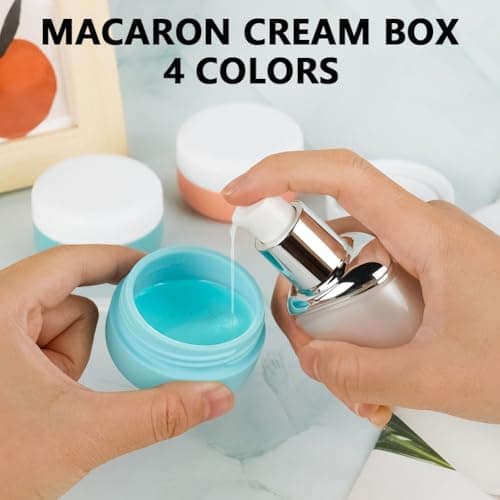HOTUT Travel Containers for Toiletries, 4 Pcs Silicone Cream Jars with Clear Bag and Spatulas Tool, 30ml BPA Free Leak-proof Travel Essentials Accessories with Lid for Cosmetic Face Body Hand Cream — view 6