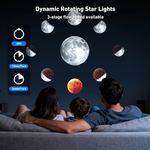 YunLone Galaxy Projector, 13 in 1 Home Planetarium Star Light Projector for Bedroom 360° Rotating Nebula Projector Lamp Starry Sky Night Light (White/White) — view 5