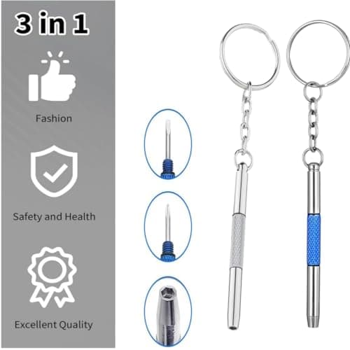 2 Pack Mini Glasses Screws Repair Kit,3-in-1 Multifunction Tightening Tool for Sunglasses,Watches,Jewelry,Electronics — view 5
