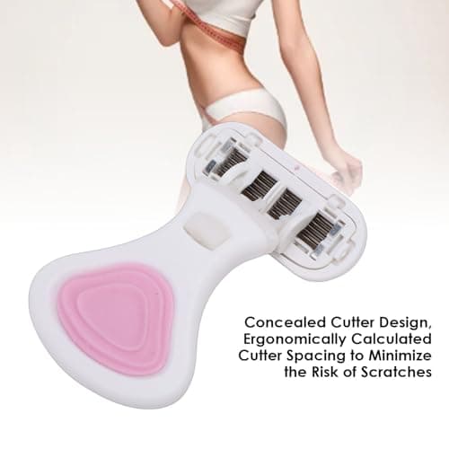 Maqulae Women Travel Mini Shaving Kit, 6 Layer Cutters Portable Travel Shaving Kit with Foldable Non Slip Handle 3 Refills, for Smooth Hair Removal (Pink) — view 3