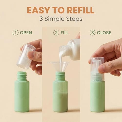 6Pcs Macaron Color Empty Refillable Cream Lotion Pump Bottle Portable Travel Cosmetic Bottles Container Pot for Shower Gel Serums Body Lotion Shampoo Toiletries Liquid Containers (10ML) — view 4