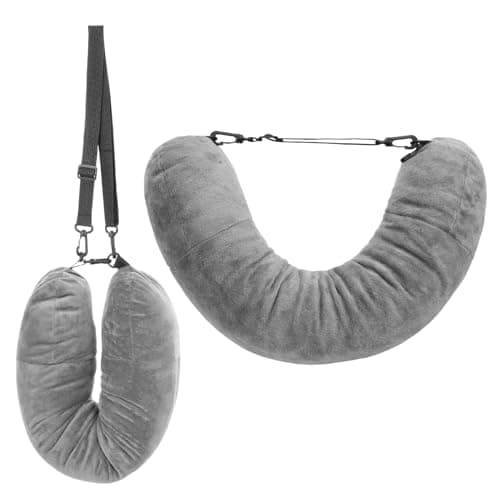 Qianyu Stuffable Travel Pillow Travel Neck Pillow Stuffable with Clothes Adjustable Packable Fillable Storage Bag Packable Airplane Pillows for Extra Luggage Multifunctional Rest Cushion No Filler