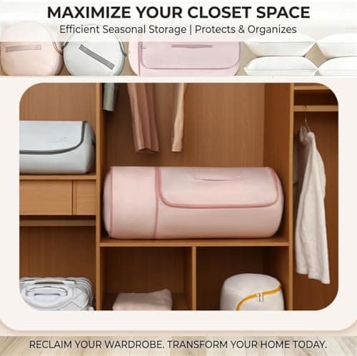 Ultra Space Saving Roll up Self Compression Organizer, Space-Saving Compression Storage Bags, Large Compression Packing Bag, Reusable Compression Storage Bag for Bedding Blanket Duvet (Blue, XL) — view 2