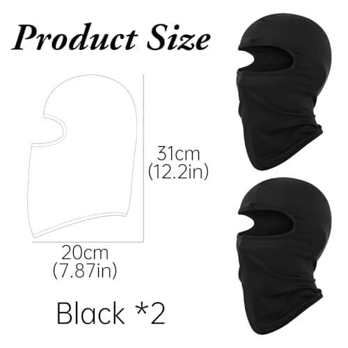 2 Pcs Kids Balaclava,Black Thermal Ski Mask Children's,Multipurpose Winter Childrens Head Face Full Masks,Snoods Fleece Windproof Warmer Neck Snood Balaclavas Helmet Hat for Baby Boys Girls Cycling — view 2