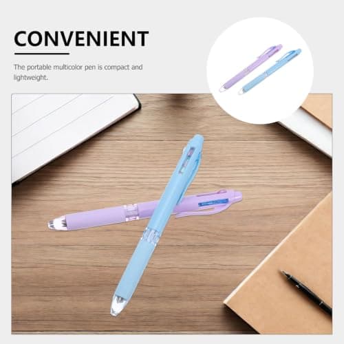 STOBAZA Retractable Ballpoint Pens for Easy Colour-coded Journaling Back to School Multi- 8pcs with 8 Vibrant Ink Colours, Portable Plastic Writing Supply for Office and Travel — view 3