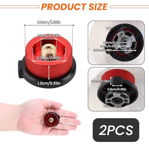 teasteam Gas Bottle Adaptor 2PCS Gas Refill Adapter for Butane Canister Camping Stove Connector Camping Nozzle Universal Brass Bottle Adaptor for Butane Canister to Screw Cartridge — view 2