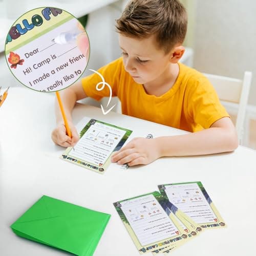 12 Sets Camp Stationary Set Letter and Envelopes for Boys and Girls — view 6