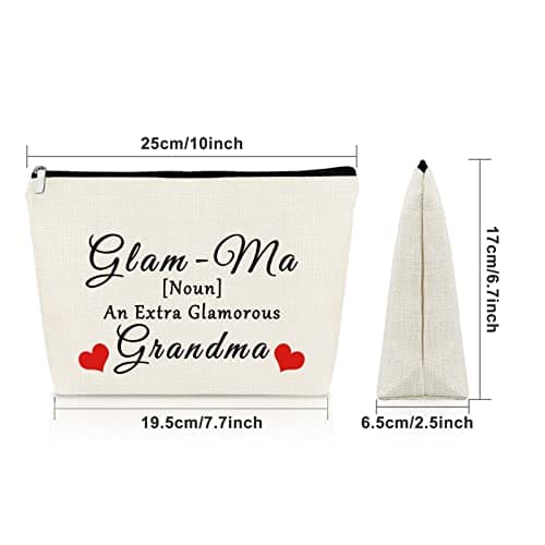 Grandmother Gifts from Granddaughter Grandma Makeup Bag New Grandma to be Gifts Cosmetic Bag Mothers Day Birthday Gifts for Grandma Nana Christmas Retirement Gifts Cosmetic Travel Pouch — view 2