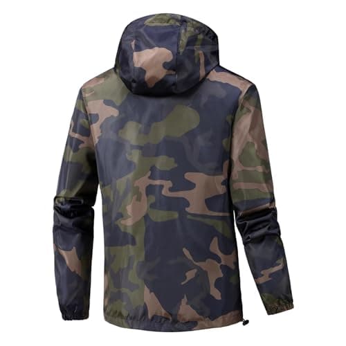 Mens Waterproof Camo Jackets Camouflage Coats For Men Softshell Tactical Jacket Outdoor Military Jackets Windproof Functional Jacket Adjustable Hunting Coats With Hood Lightweight Rain Coat — view 5